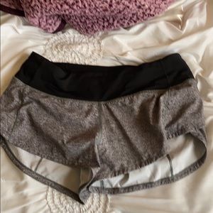 heathered grey lululemon speed up shorts
